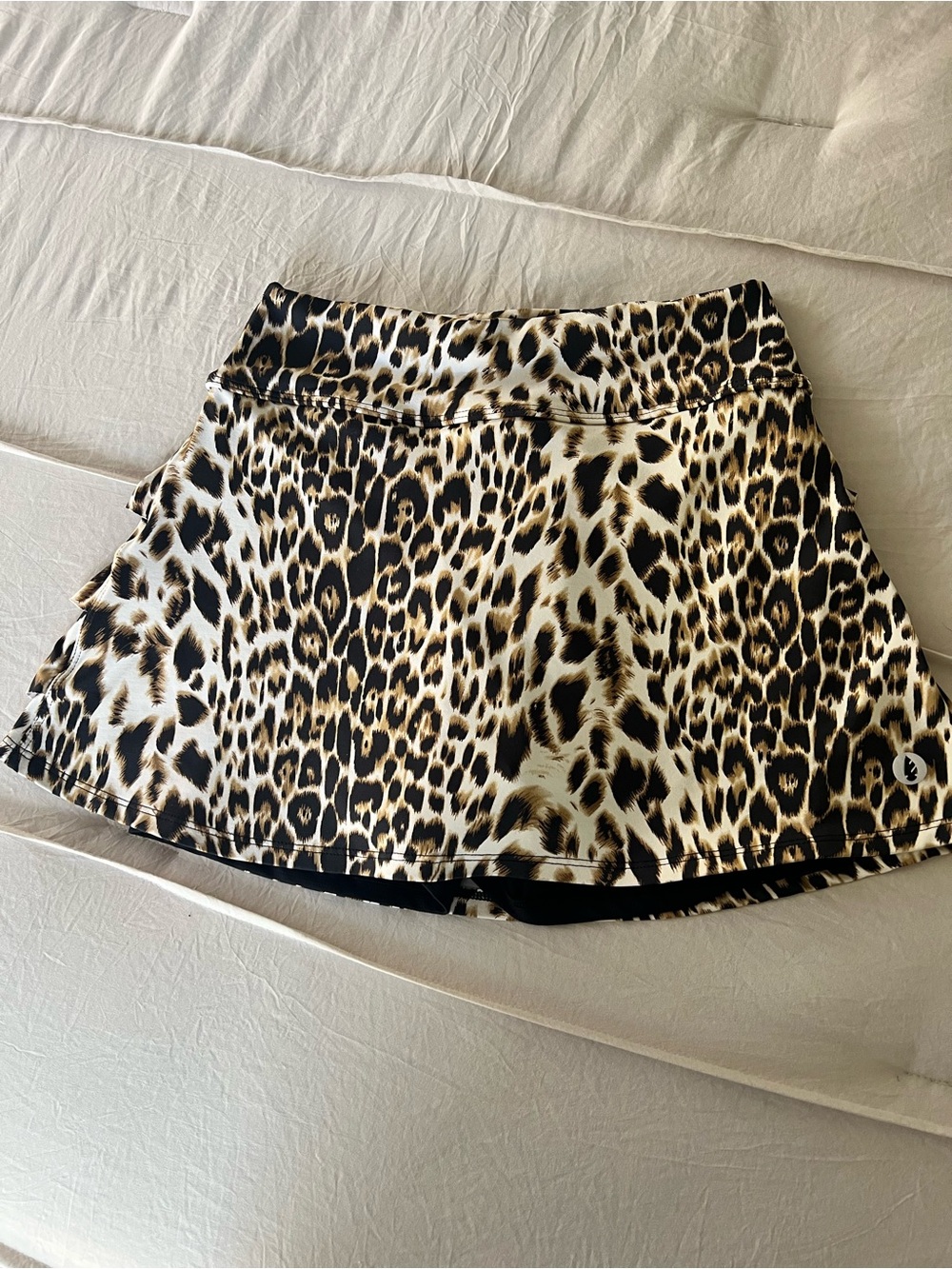 Leopard Print A-Line Skirt - Brown/Black